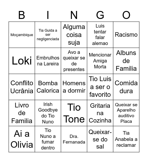 Natal’26 Bingo Card