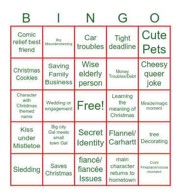 Gay Holiday Movie Bingo Card