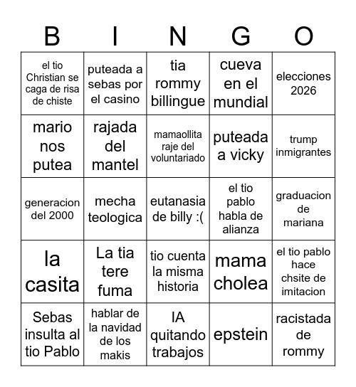 MATHIAS Bingo Card