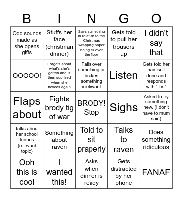 Presley Bingo Card
