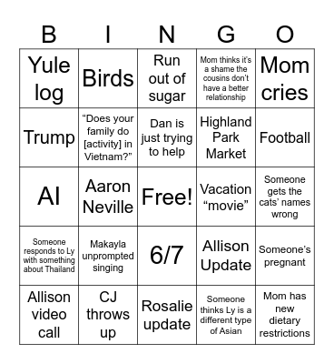 CT Xmas Bingo Card