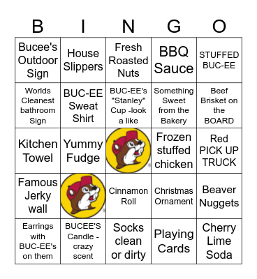 Bucee's Georgia  Bingo Card