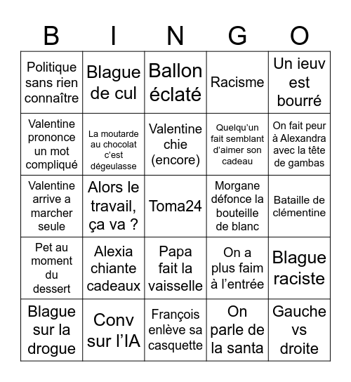 Noweeel Bingo Card