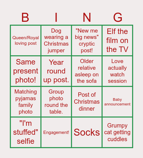 Christmas 2025 Bingo Card