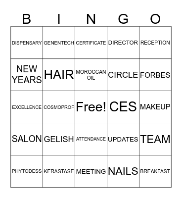 CR SALON Bingo Card