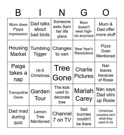 Christmas Bingo Card