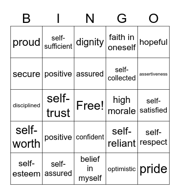Confidence Bingo Card