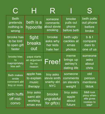 Bethany Bingo Card