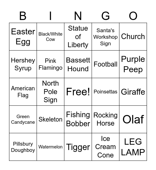 PECKVILLE HOUSE BINGO Card