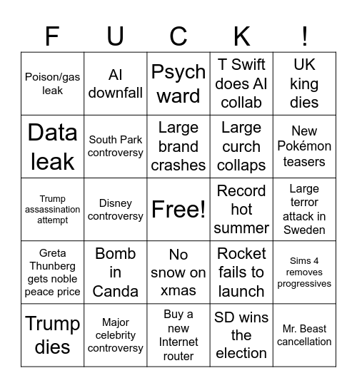 2026 Bingo Card