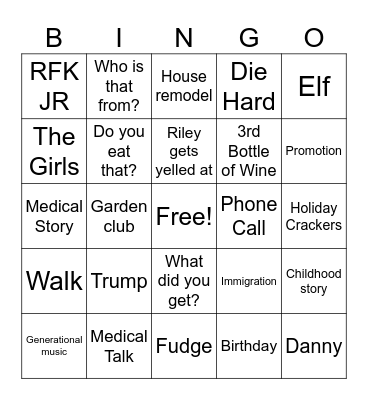 Christmas BINGO Card