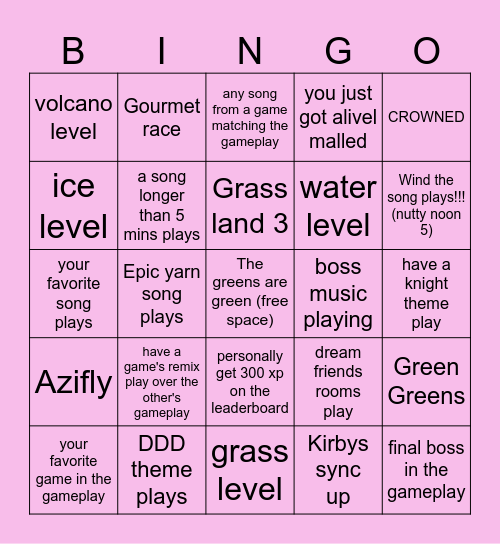 KLR Bingo Card