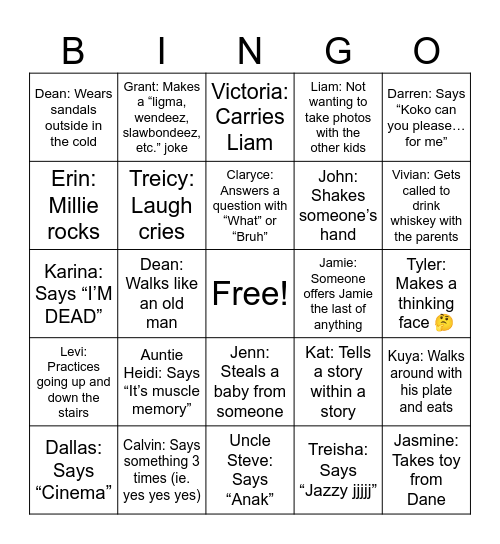 Alex's Card Bingo Card