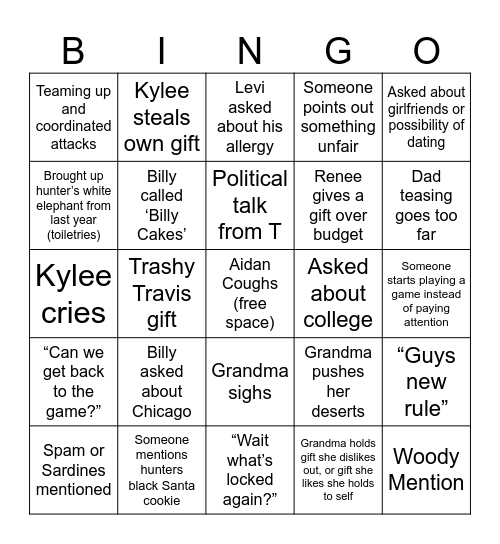 Maxa Christmas Bingo Bongo Bingo Card