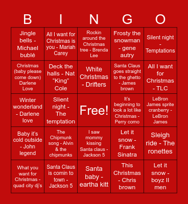 MUSIC BINGO! Bingo Card