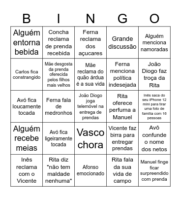 Natal 2025 Bingo Card