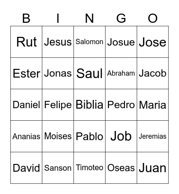Textos de la Biblia Bingo Card