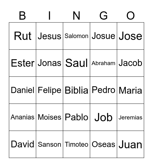 Textos de la Biblia Bingo Card