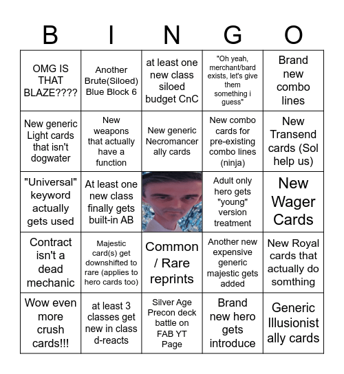 PEN / Silver Age Season Bingo Card