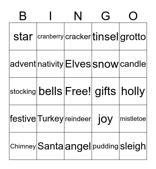 Christmas Bingo Card
