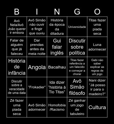 Bingo de Natal Bingo Card