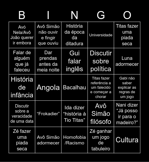 Bingo de Natal Bingo Card
