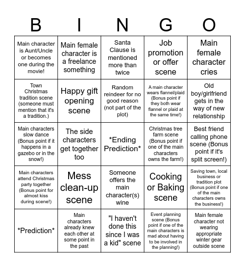 Hallmark Roast Bingo Card