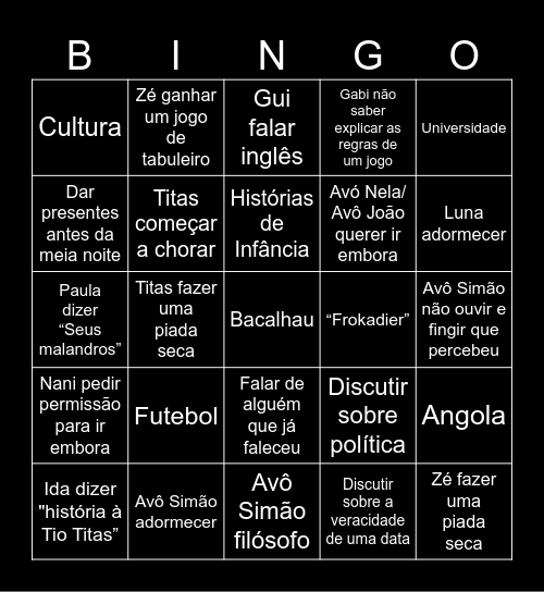 Bingo de Natal Bingo Card