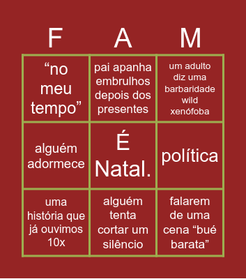 X-Mas 2025 Bingo Card