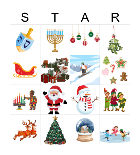 Holiday STAR Bingo Card