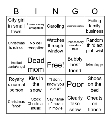 Updated Hallmark Bingo Card