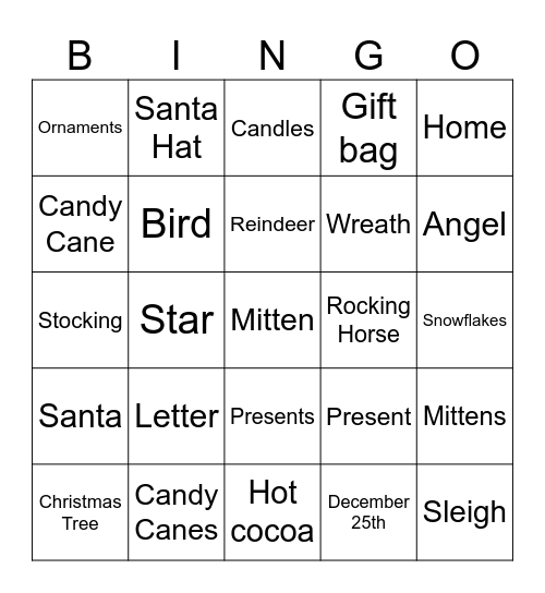 Festive Bingo Card