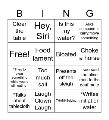 Tamisms Bingo Card