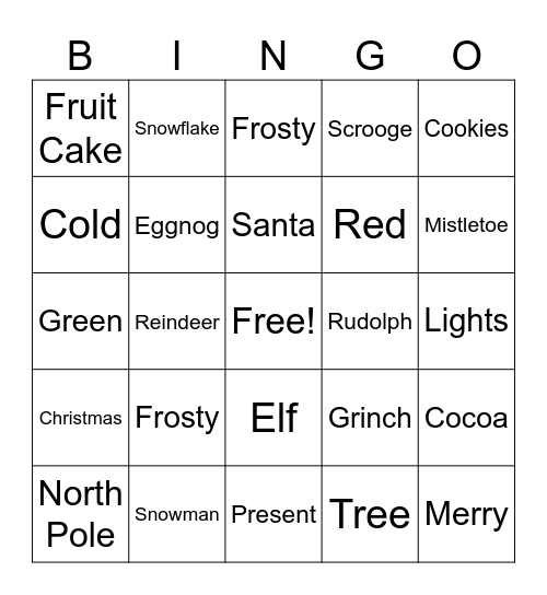 Christmas! Bingo Card