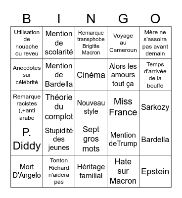 Bingo Noël 2025 Bingo Card