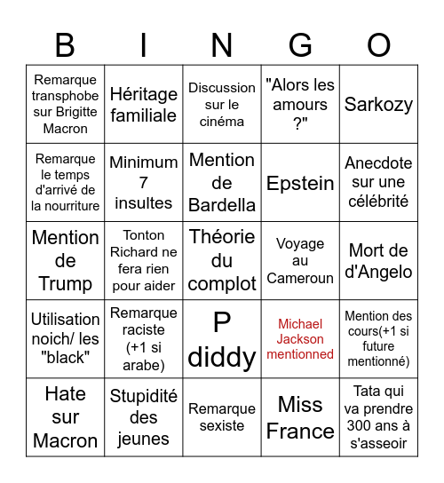 XMAS BINGO Card