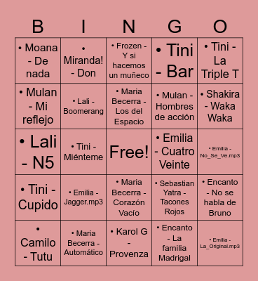 NAVIDAD DE EMI Bingo Card