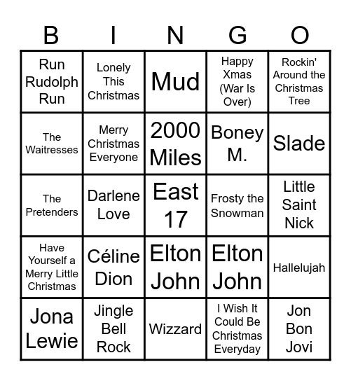 Christmas Bingo Card