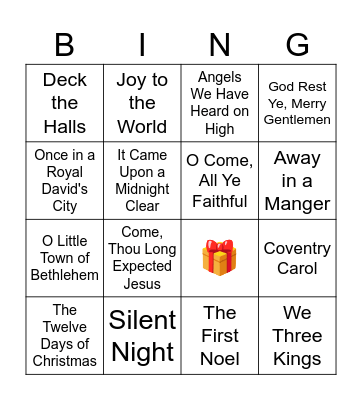 Classic Christmas Carols Bingo Card