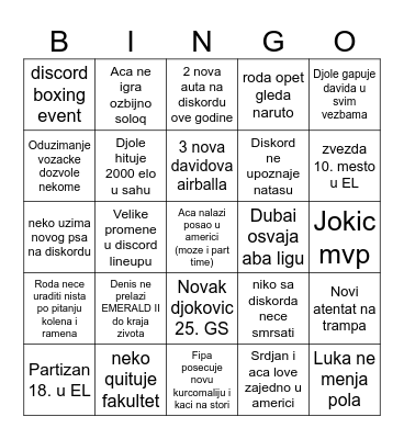 '26 Bingo Card