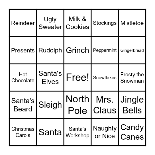 Christmas 2025!!! Bingo Card