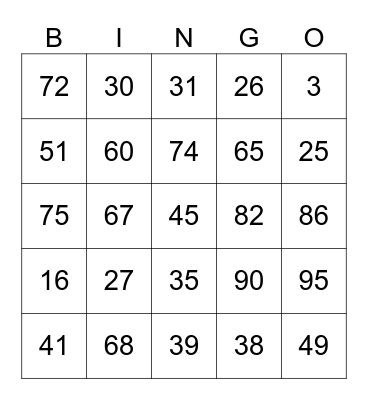 BINGO NAVIDAD Bingo Card