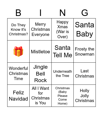 Christmas Pop Bingo Card