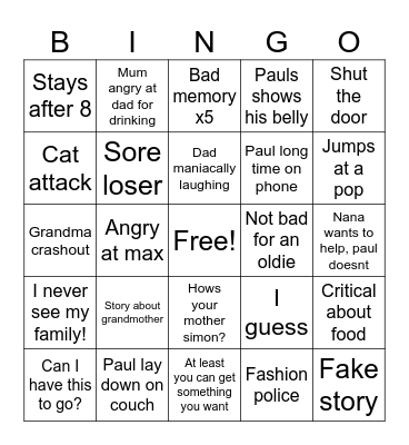 Christmas bingo Card