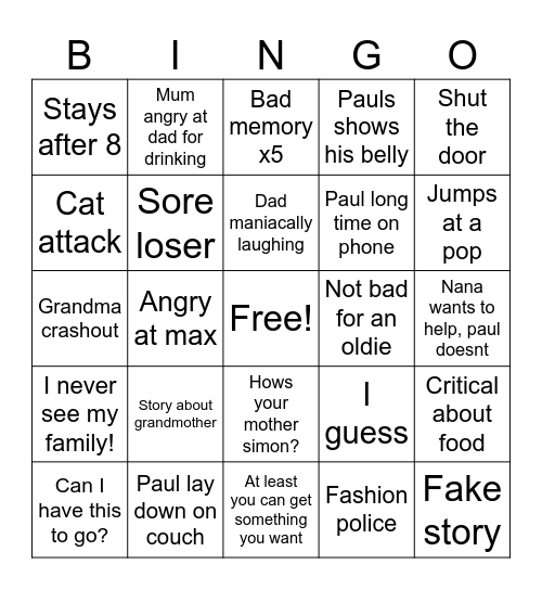 Christmas bingo Card