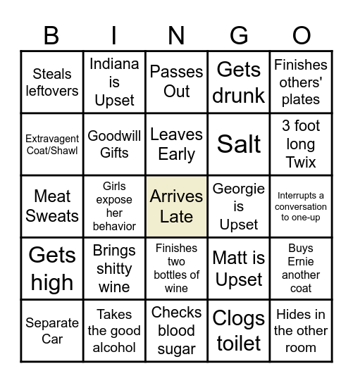 Heather Bingo Card