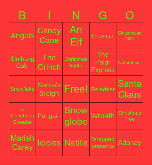 Christmas BINGO Card
