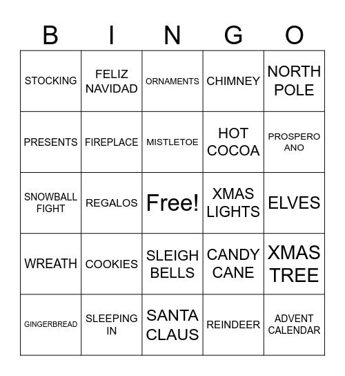 CHRISTMAS BINGO Card