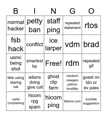 laredo game and discord bingo Card
