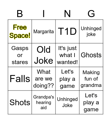 Family Bingo Card
